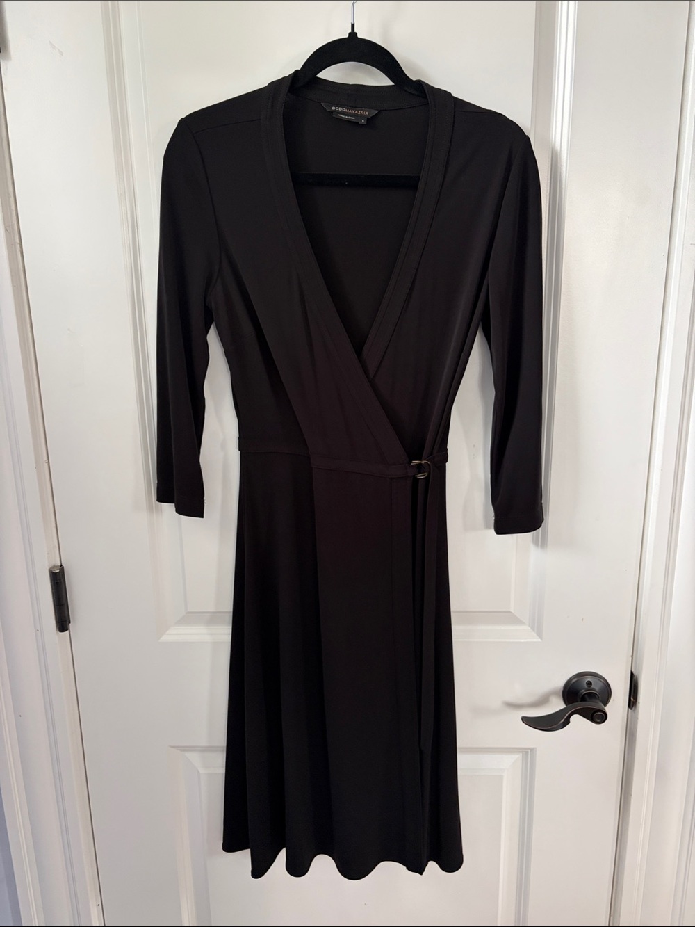 BCBG Maxazria Black Wrap Dress - Women's